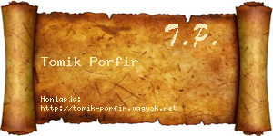 Tomik Porfir névjegykártya